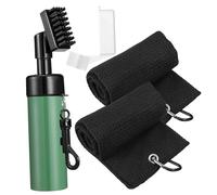 SKISUNO Brosse de Nettoyage Golf Portable avec Bouteille Pulvérisateur Rechargeable et Chiffon Outil pour Clubs Nettoyage Profond des Rainures Plastique Accessoire Golf Pratique