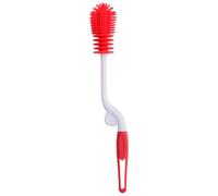 SKISUNO Brosse Rotative pour Biberon en Silicone Rouge, Goupillon Résistant Déformation et Séchage Rapide, pour Nettoyer Bouteilles et Accessoires de Bébé