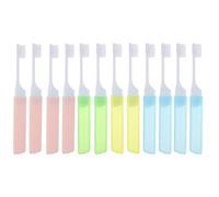 SKISUNO Brosses à Dents Pliables Portables Poils Souples en Nylon Design Ergonomique et Léger Lot de 12 Couleur Aléatoire pour Nettoyage des Dents Voyages