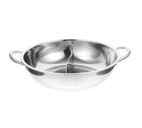 SKISUNO Casserole à Fondue Chinoise en Acier Inoxydable Séparateur, Poignée Solide, Compatible Induction et Gaz, Double Mijoteuse pour Deux Saveurs