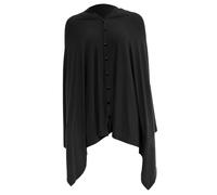 SKISUNO Châle Allaitement Multifonction Avec Boutons Couverture Allaitement Respirante Et Ajustable Écharpe De Transfert Pour Maman Couverture Noir Uni Confort Et Intimité