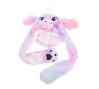 SKISUNO Chapeau De Tête De Licorne Duveteux Lapin Casque Festif Heads De Festival Chapeau Qui Bouge Les Oreilles Chapeaux D'animaux Peluche