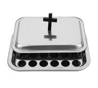 SKISUNO De Communion Plateau De Table De Nourriture Assiette à Couverte Plateau De Verre à Vin Assiettes D'offrande Pour L'église Fournitures D'autel Acier Inoxydable