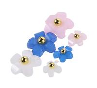 SKISUNO Décorations D'ongles 3d Élégantes en Matériau Synthétique et Métal, Fleurs à Cinq Pétales Stables et Résistantes pour Usage à Domicile Salon