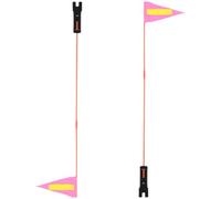 SKISUNO Drapeau de Sécurité pour Vélo Garçon Fille 2 Pièces, Rose | Fibre de Verre, Plastique Pvc, Bande Réfléchissante, Triangle, pour Balades Nocturnes sur Pistes Cyclables