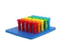 SKISUNO Éducatif Plastique pour Motricité Fine et des Couleurs Jeu de Piquets Sensoriel pour Garçon Fille Développement Coordination Main Œil