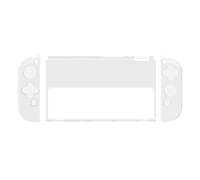 SKISUNO Étui de protection pour console de jeux Switch OLED en PC et TPU blanc, coque intégrale avec design séparé et rangement pratique, destiné aux amateurs de jeux