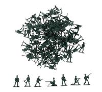 SKISUNO Figurines De Soldats De Plomb pour Garçon Et Filles, Mini Soldats Plastique 4 Cm, Couleur Vert Militaire, Jeu De Rôle Éducatif, Coffret De 100 Pièces pour Table De Sable Et Décorations