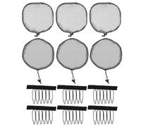 SKISUNO Filet à Cheveux Élastique Noir pour Perruques et Chignons Afro, Maille en Tissus Confortable et Résistante, Forme Ronde et Carrée, Adapté à Différentes Occasions