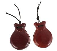 SKISUNO Finger Castanets pour Garçon Fille Instrument de Percussion Bois Petit et Simple Musical Éducatif pour Filles et Garçons Couleur Brune pour Fêtes et Cours de Musique
