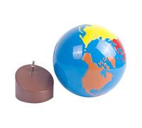 SKISUNO Globe Terrestre de Bureau Éducatif avec Base Bois Géographique pour Garçon Fille Protection des Yeux Apprentissage Précoce et Décoration Pratique
