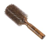 SKISUNO Grosse Brosse Ronde Pour Brushing 1 Pièce Brosse à Cheveux Bouclés En Bois Poils De Sanglier Pour Femmes Séchage Et Coiffage