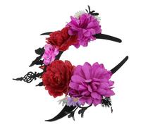 SKISUNO Halloween Headband Scary Devil Horns Hair Hoop Creative Bat Party Accessory For Women And Spooky Cosplay Costume Headwear