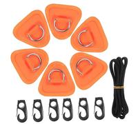SKISUNO Kit de Daccessoires pour Kayak et Canoë D Ring Orange avec Corde Élastique et Crochets Fixation Sécurisée pour Gonflables et Bateaux
