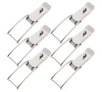 SKISUNO Loquet à Bascule en Acier Inoxydable Argenté 6pcs Ressort, Sécurité Renforcée et Facile à Utiliser pour Porte de Garage et Boîte à Outils