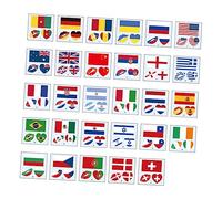 SKISUNO Lot De 116 Autocollants Imperméables Pour Le Visage Temporaires Drapeaux Du Monde Autocollants Patriotiques Décorations Jack Transferts