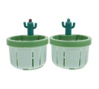 SKISUNO Lot de 2 Bouchons D'évier Cuisine en Pp Vert Crépine Cactus, Design Amovible et Pratique pour Éviter les Obstructions les Éviers et Bassins à Légumes Couleur Couleur Aléatoire
