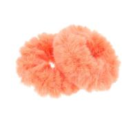 SKISUNO Lot De 2 Élastiques à Cheveux Duveteux En Fausse Fourrure Orange, Taille Standard, Support De Coiffure Pour Femme, Pour Queue De Cheval Et Usage Quotidien
