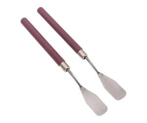 SKISUNO Lot de 2 Grattoirs à Main en Métal Manche en Bois Petit Outil de Nettoyage des Cendres de Moxa pour Moxibustion à Domicile Pelle à Cendres Conique Pratique pour Médecine