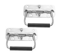 SKISUNO Lot de 2 Poignées Pliables en Fer 100mm Ressort Poignées de Traction Industrielles pour Boîtes à Outils et Coffrets Robustes pour Usage Industriel et Rangement Pratique