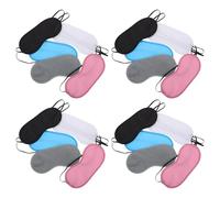 SKISUNO Lot de 20 Masques de Sommeil Occultants Multicolores, Doux et Respirants en Tissu, Compact et Ajustable, Masque Yeux pour Voyage, Sieste et Randonnée