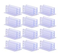 SKISUNO Lot de 20 Porte-étiquettes pour Étagères Métalliques 25x14x12 Mm Clip à Dents Souples et Adhésif Mousse, Supports Transparents Réutilisables pour Affichage Promotionnel en Magasin