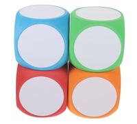 SKISUNO Lot De 4 Dés en Mousse Vierges Effaçables À Sec Petits Dés De Jeu Dés Vierges pour Enfants Souples À Faire Soi-Même Effaçables Arrondis pour Salle De Classe