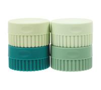 SKISUNO Lot de 4 Piluliers de Poche en Silicone Résistant Couleurs Assorties Vert Foncé Vert Herbe Rangement Quotidien de Pilules Étui Portable pour Voyage et Couleur Couleur Aléatoire
