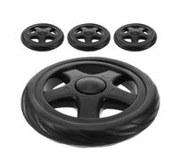 SKISUNO Lot de 4 Roues de Chariot de Courses Pliable en Plastique Noir, Résistantes à L'usure, Faciles à Installer pour Supermarché et Chariot Roulant
