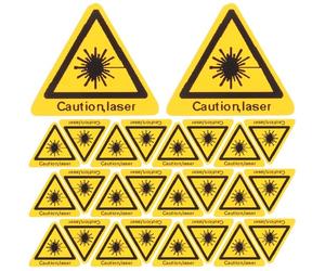 SKISUNO Lot de 50 Autocollants de Sécurité Laser en Pvc Adhésif, Panneau de Prudence Laser pour Communiquer les Dangers et Prévenir les Accidents