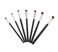 SKISUNO Lot De 7 Pinceaux De Maquillage Yeux, Maquillage Fard à Paupières, Manche Noir, Poils Naturels De Martre, Ensemble Compact Pour Femmes, Usage Quotidien Et Présent