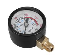 SKISUNO Manomètre de Pression Air 0-12 Kg Radial Vertical avec Boîtier Étanche à Montage Arrière, Accessoire pour Compresseurs Roulants et Outils Pneumatiques, Mesure Gaz et Liquide