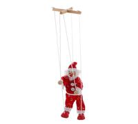 SKISUNO Marionnette Bois de Noël avec Ficelle Vintage Santa Claus Marionnette à Tirer pour Garçon Fille Décoration de Noël Créative et Ludique