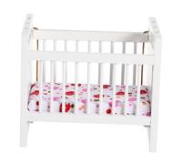 SKISUNO Mini Berceau Blanc pour Maison de Poupée Meuble Miniature Décoratif Fait Main Dimagination pour Garçon Fille Modèle de Lit pour Mini Maison