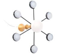 SKISUNO Mini Lustre Suspendu Décoratif pour Maison de Poupée Lampe Miniature LED Blanche Finition Or et Noir Éclairage D’Ambiance pour Décor de Chambre Miniature Accessoire Réaliste