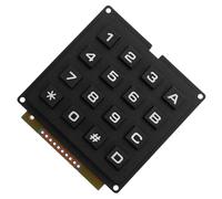 SKISUNO Module Clavier Industriel à 16 Touches Tactile 4x4 pour Microcontrôleur, Usage Professionnel, Compact, Interrupteur à Membrane, Contrôleur Électronique, Couleur Noire