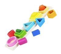 SKISUNO Montessori Empilable Bois pour Garçon Fille Ans Puzzle Educatif de Formes Géométriques Graduées pour Apprentissage Précoce et Motricité Fine