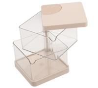 SKISUNO Organiseur de Maquillage Rotatif Transparent à 2 Boîte de Rangement Multi-Usage pour Éponges et Accessoires de Beauté Taille Compacte pour Coiffeuse Femme Bureau Décoratif