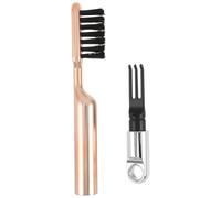 SKISUNO Outil de Nettoyage de Peigne et Brosse à Cheveux Portable en Abs Couleur Or, Pratique pour Maison et Voyage, Élimine Efficacement les Cheveux et Poussières