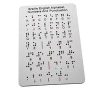 SKISUNO Outil D'initiation Au Braille Tableau De Chiffres En Acier Inoxydable Points En Relief Pour Éducation Des Garçon Et Filles Aveugles Débutants