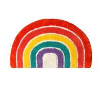 SKISUNO Paillasson Arc en Ciel Semi-Circulaire en Polyester Antidérapant et Absorbant, Tapis D'intérieur pour Salle de Bains et Salon Design Cartoon Arc-en-Ciel