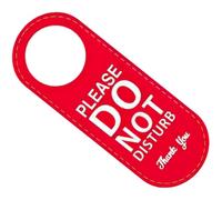 SKISUNO Panneau Double Face Ne Déranger Cuir Résistant Indicateur Porte Bureau Hôtel avec Message Bienvenue et Veuillez Frapper