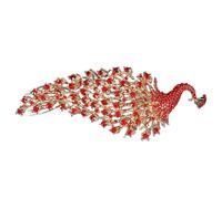 SKISUNO Peigne à Cheveux de Mariage en Alliage de Zinc et Strass Rouge, Accessoire Élégant et Robuste pour Femme, pour Mariage ou Fête Costumée