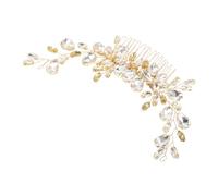 SKISUNO Peigne à Cheveux Mariage Doré Élégant avec et Perles Accessoire Bridal Chic pour Mariées et Demoiselles Insertion Latérale Facile Brillant pour Événements Formels