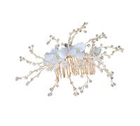 SKISUNO Peigne de Mariée Perles et Fleurs Soie Accessoire Cheveux Femme pour Mariage Décoration Élégante avec et Design Artisanale