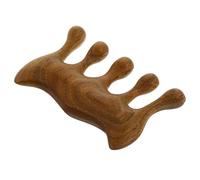 SKISUNO Peigne de Massage en Bois Naturel à 5 Dents, Multi-usages Bords Arrondis Lisses, pour Relaxation Musculaire et Massage du Cuir Chevelu
