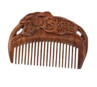 SKISUNO Peigne de Santal Naturel pour Femmes Peigne Massage Chevelu Design Lotus Sculpté Statique Soin Capillaire Relaxant pour Usage Domestique et Salon Couleur