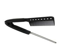SKISUNO Peigne Lissant en Plastique Résistant à la Chaleur de V Brosse Coiffante Compacte Noire pour Usage Professionnel et Domicile Outil de Coiffure Portable pour Lisser et Coiffer