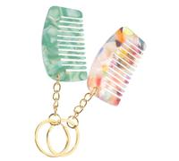 SKISUNO Peignes Miniatures Porte-clés pour Cheveux Bouclés Lot de 2 en Acétate, Peignes Compacts à Dents Larges Accessoire Polyvalent et Pratique pour Voyage