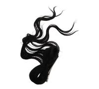 SKISUNO Perruque Queue De Cheval Ondulée Longue Avec Nœud Élégant Extension De Cheveux Noir Naturel à Clip Et